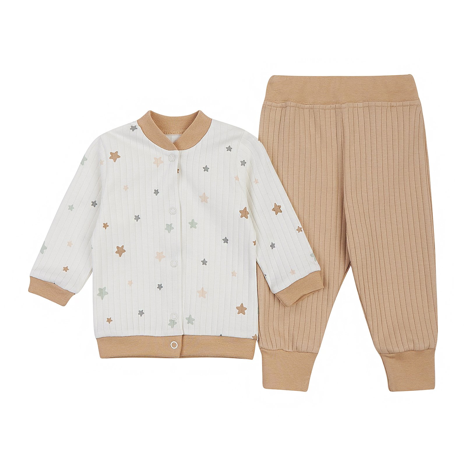 Набор одежды для детей ЛяЛя 3 - 18 мес Интерлок Молочный/Бежевый/Серый К2ІН015_2-500