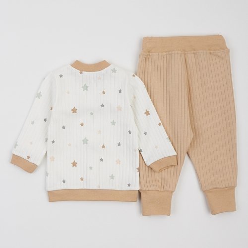 Набор одежды для детей ЛяЛя 3 - 18 мес Интерлок Молочный/Бежевый/Серый К2ІН015_2-500