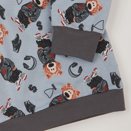 Пижама детская ЛяЛя 8 - 17 лет Футер Голубой/Темно-серый К3ФТ143_6-1911