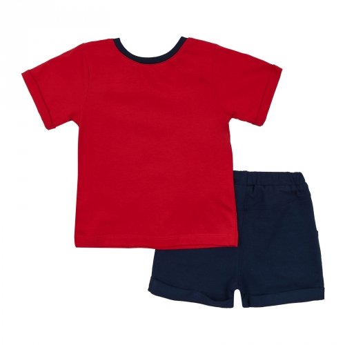 Костюм футболка и шорты на мальчика ЛяЛя 6 - 24 мес Кулир Красный К3КЛ012_2-315