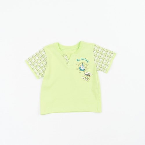 Полукомбинезон с футболкой на мальчика ЛяЛя 6 - 18 мес Кулир/лакоста Хаки К3КЛ022_2-454