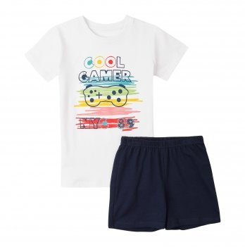 Костюм футболка и шорты для мальчика ЛяЛя 6 - 8 лет Стрейч-кулир Синий К3СК130_2-3281