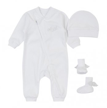 Набор одежды для новорожденных для крещения ЛяЛя 0 - 9 мес Интерлок Белый К8ІН011_2-125