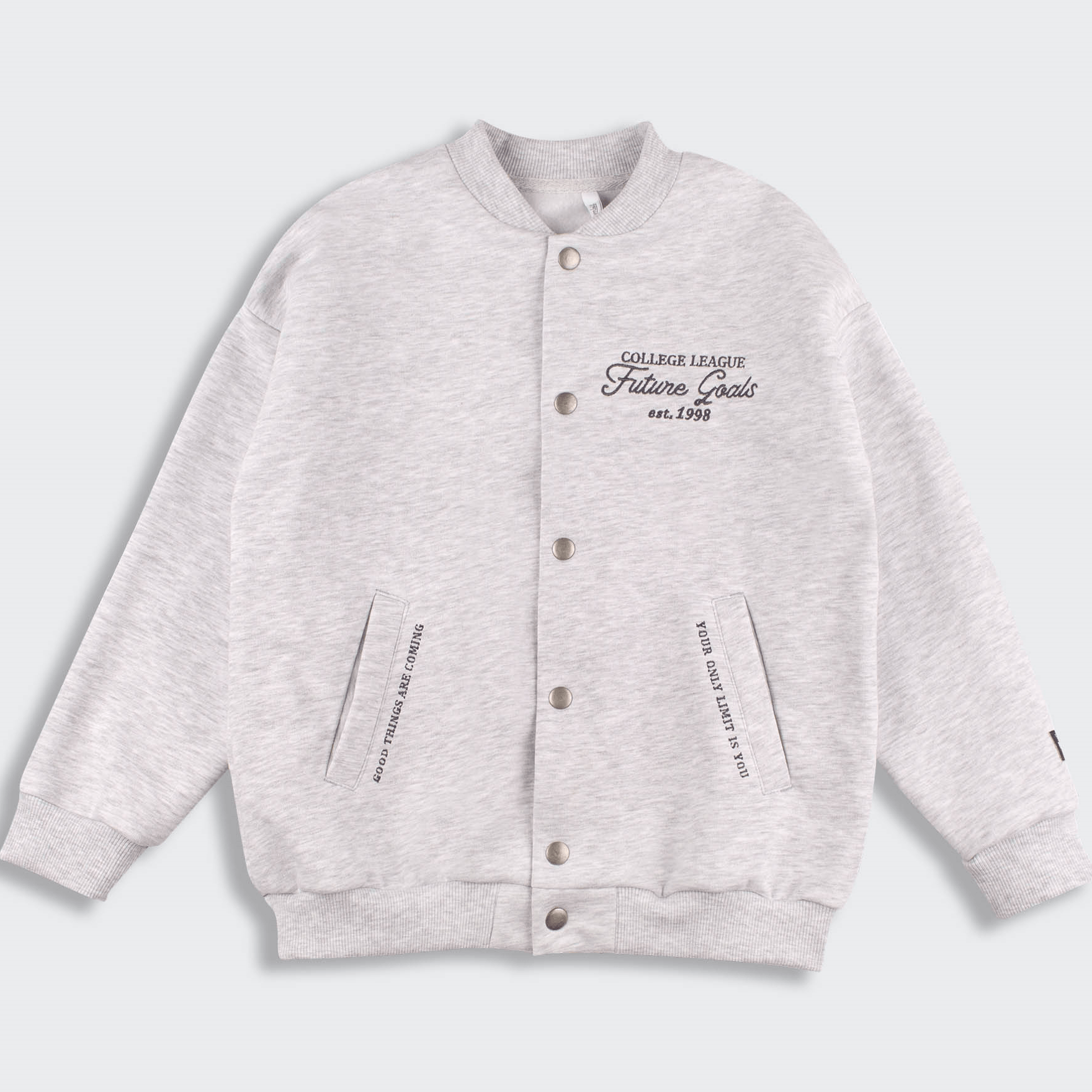 Кофта бомбер детская Bembi City collection 8 - 13 лет Трикотаж шардон Серый меланж XM0 КФ254