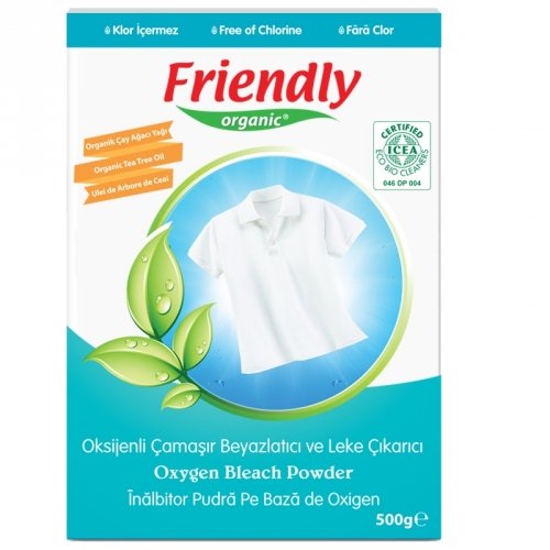 Сухой кислородный порошок-пятновыводитель Friendly Organic Oxygen Bleach Powder для белого и цветного 500 г FR1574