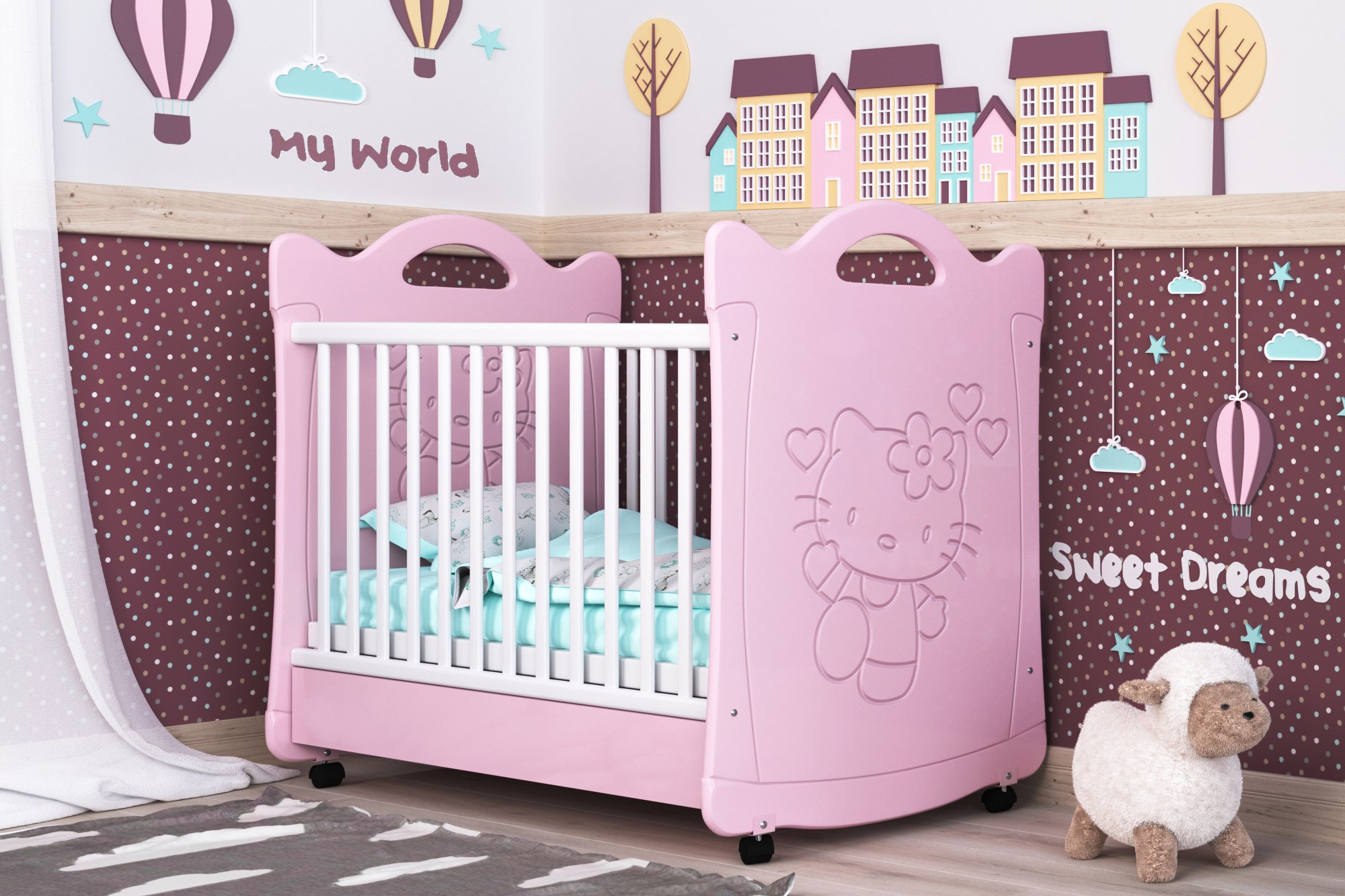 Детская кроватка СидиМ Китти Baby Cot Kitty Детская кроватка СидиМ Китти Baby Cot Kitty