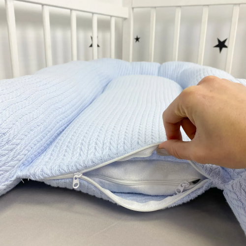 Кокон для новорожденных Oh My Kids Soft OMK Blue Пике Голубой Кокос 2 см КК-255-OMK