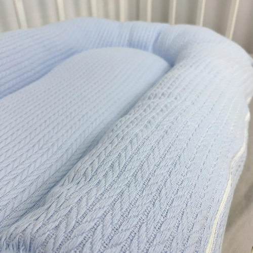 Кокон для новорожденных Oh My Kids Soft OMK Blue Пике Голубой Кокос 2 см КК-255-OMK