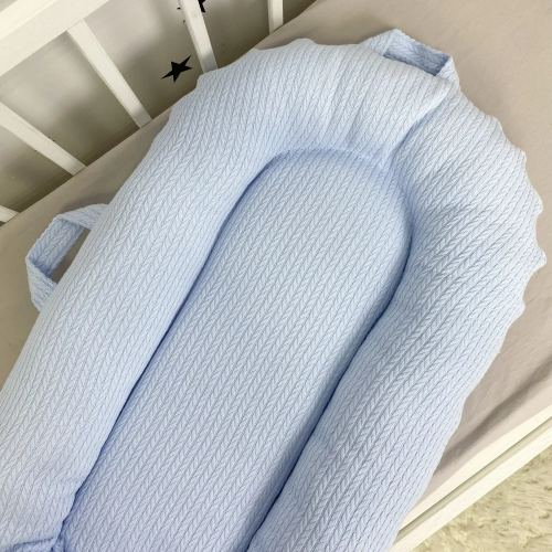Кокон для новорожденных Oh My Kids Soft OMK Blue Пике Голубой Кокос 2 см КК-255-OMK