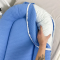 Кокон для новорожденных Oh My Kids Soft OMK Deep Blue Пике Голубой Кокос 6 см КК-256-OMK