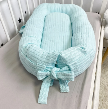 Кокон для новорожденных Oh My Kids Soft OMK Mint Пике Мятный Поролон 2 см КК-258-OMK
