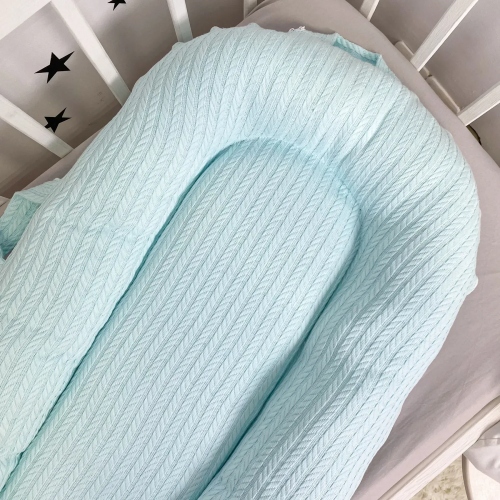 Кокон для новорожденных Oh My Kids Soft OMK Mint Пике Мятный Поролон 2 см КК-258-OMK
