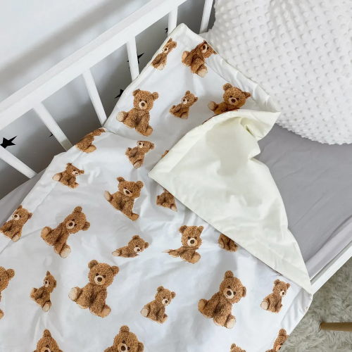 Плед для новорожденных Oh My Kids Мишки Ранфорс Бежевый/Молочный 100х80 см КЛ-070-Х