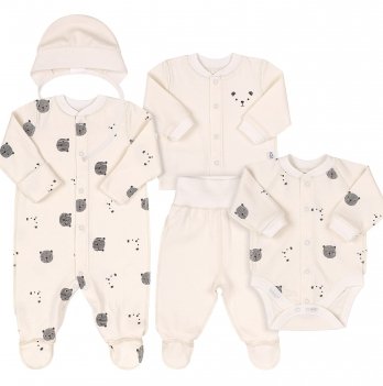 Набор одежды для новорожденных Bembi 1 - 1,5 мес Интерлок Молочный КП144
