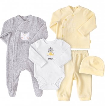 Набор одежды для новорожденных Bembi 1 - 3 мес Велюр Желтый КП244