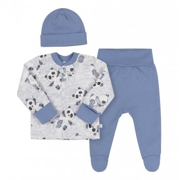 Набор одежды для новорожденных Bembi 1 - 6 мес Байка Серый/Голубой КП274