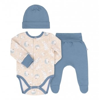 Набор одежды для новорожденных Bembi 1 - 6 мес Байка Бежевый/Голубой КП275