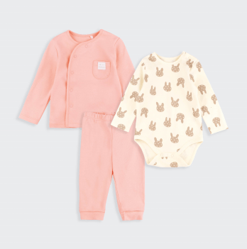 Набор одежды для детей Bembi 1 - 6 мес Интерлок Абрикосовый КП300