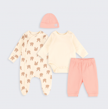 Набор одежды для детей Bembi 1 - 3 мес Интерлок Молочный/Абрикосовый КП301