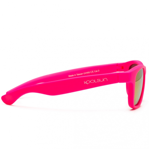 Детские солнцезащитные очки Koolsun серии Wave, размер 1+, неоново-розовые