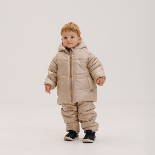 Зимняя куртка и полукомбинезон детский Bembi 2 - 3 года Водоотталкивающая плащевка Коричневый/Черный КС757