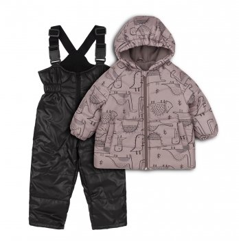 Зимняя куртка и полукомбинезон детский Bembi 2 - 3 года Водоотталкивающая плащевка Коричневый/Черный КС757