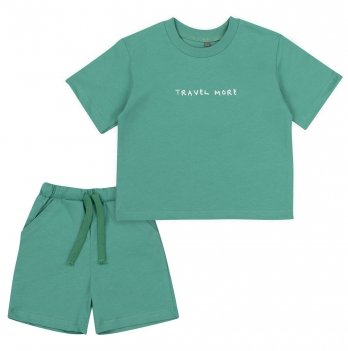 Костюм футболка и шорты на мальчика Bembi Summer 2024 1 - 3 лет Супрем Зеленый КС773