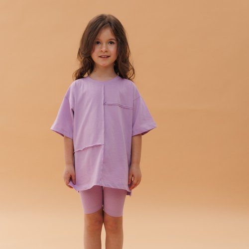 Костюм футболка и шорты на девочку Bembi Summer 2024 4 - 6 лет Трикотаж рубчик Светло-розовый КС780