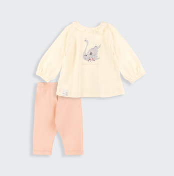Детский костюм Bembi 3 - 12 мес Интерлок Молочный/Абрикосовый КС809