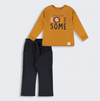 Детский костюм Bembi 3 - 12 мес Интерлок Горчичный/Черный КС811