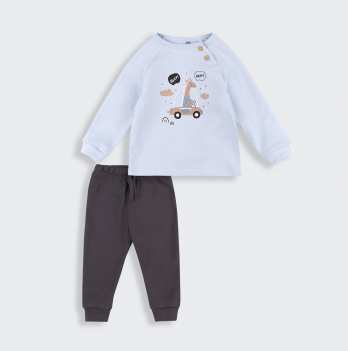 Детский костюм Bembi 3 - 12 мес Интерлок Голубой/Черный КС812