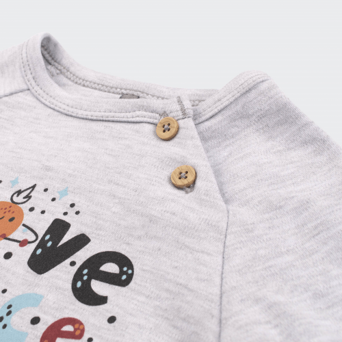 Детский костюм Bembi 3 - 12 мес Интерлок Серый меланж/Горчичный КС812