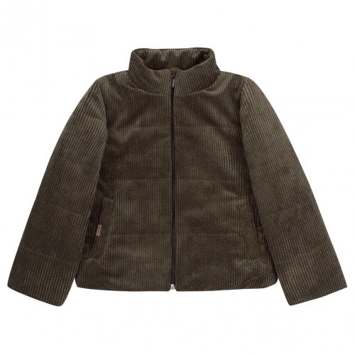 Демисезонная куртка для девочки Bembi 4 - 6 лет Вельвет Хаки КТ259