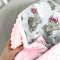 Плед для новорожденных Oh My Kids Мишки с бантиками Бязь/Плюш Розовый 100х80 см BBU-082