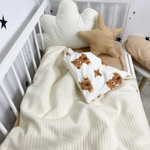Конверт на выписку Oh My Kids Мишки Пике/Ранфорс Молочный 100х80 см КУ-252-СП-Б