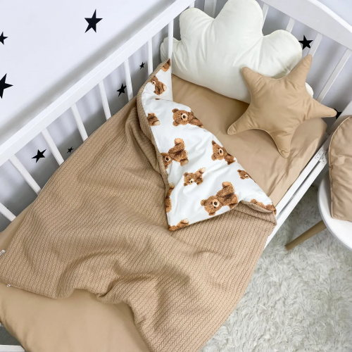 Конверт на выписку Oh My Kids Мишки Пике/Бязь Бежевый 100х80 см КУ-253-СП-Б