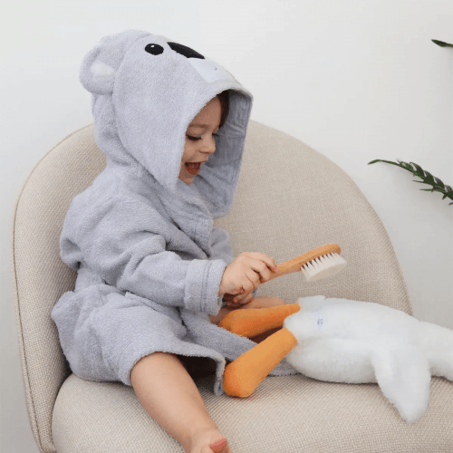 Махровый халат для детей Sasha Koala 7 - 10 лет Махра Серый 4406/4