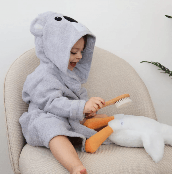 Махровый халат для детей Sasha Koala 7 - 10 лет Махра Серый 4406/4