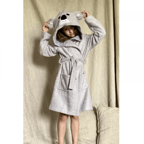 Махровый халат для детей Sasha Koala 2 - 6 лет Махра Серый 4406/4