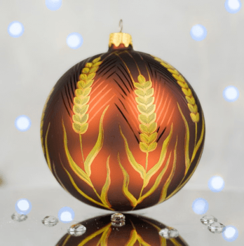 Новогодний шар на елку Santa Shop Колосся Коричневый 10 см 4820001180060