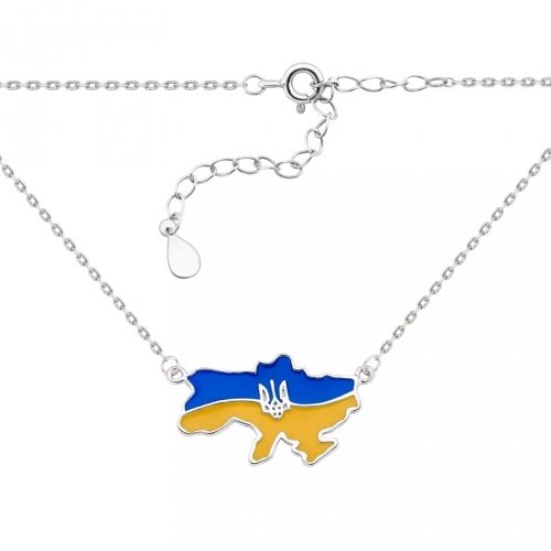 Серебряное колье женское UD Kashtan Карта Украины ВС-411ЕР