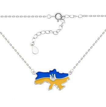 Серебряное колье женское UD Kashtan Карта Украины ВС-411ЕР
