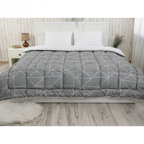 Одеяло демисезонное евро двуспальное Руно Crystal Grey Серый 200х220 см 322.52_Crystal Grey demi