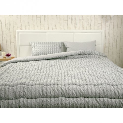 Одеяло зимнее евро двуспальное Руно Grey Braid 200х220 см Серый Р322.52_Grey Braid