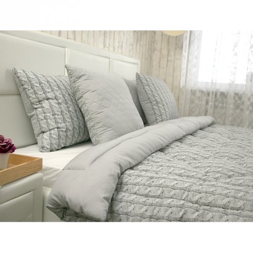 Одеяло зимнее евро двуспальное Руно Grey Braid 200х220 см Серый Р322.52_Grey Braid
