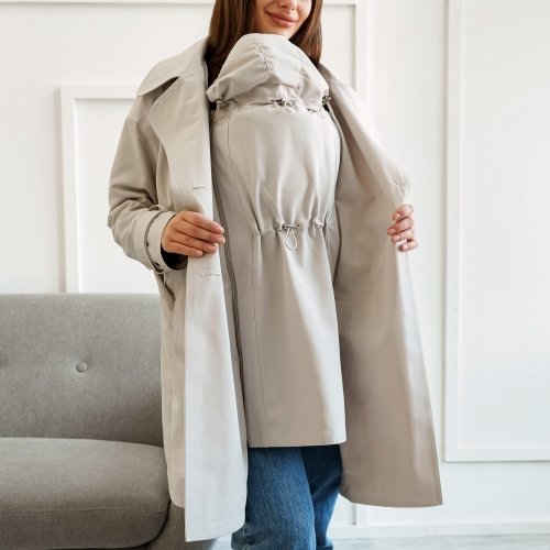 Плащ демисезонный для беременных Lullababe Kimberly 3в1 Светло-бежевый LB01KM162