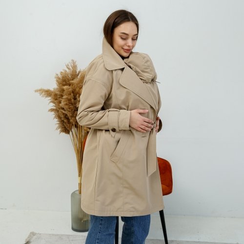 Плащ демисезонный для беременных Lullababe Kimberly 3в1 Бежевый LB01KM140