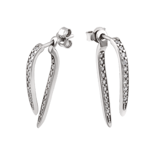 Сережки пусеты серебряные UD Kashtan с фианитами ЛК-0311р