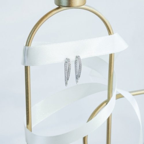 Сережки пусеты серебряные UD Kashtan с фианитами ЛК-0311р