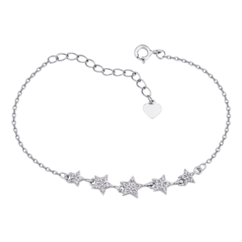 Браслет серебряный женский UD Kashtan Звездочки с фианитами ЛК-0411р